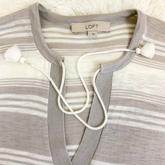 LOFT Long sleeve lightweight sweater with tassels - Picture 3 of 3